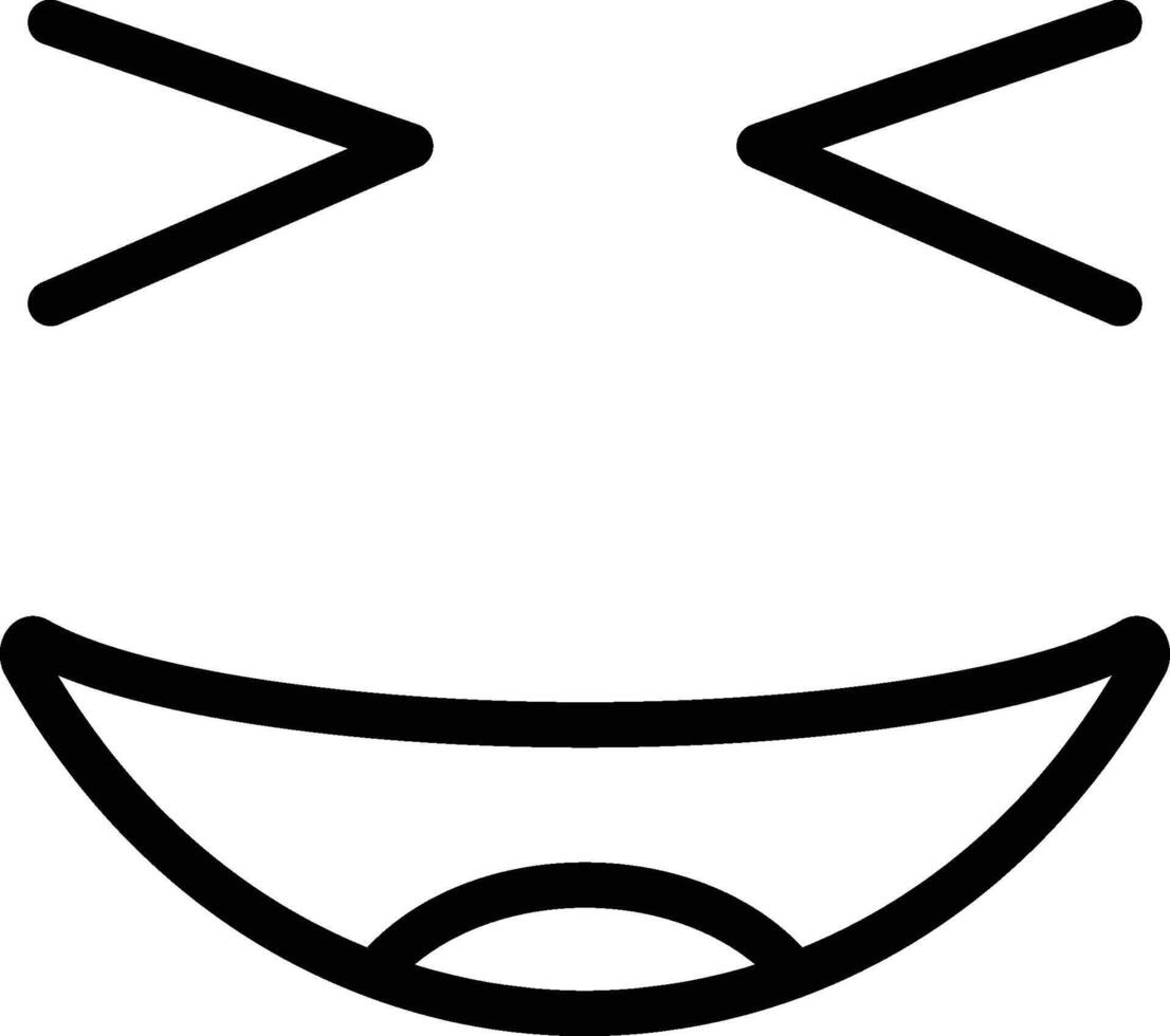 grinning, squinting icon. Simple thin line, outline of Emotion icons for UI and UX, website or mobile application on white background vector
