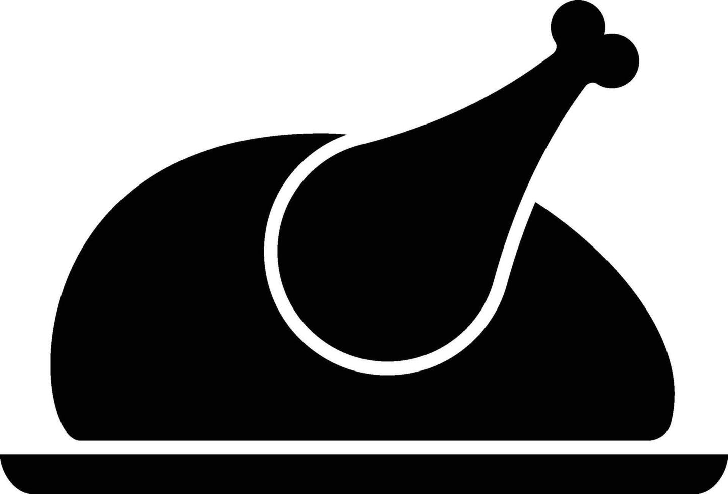 Turkey or chicken on a plate icon. Simple glyph of Christmas, New Year and holidays set for UI and UX, website or mobile application on white background vector