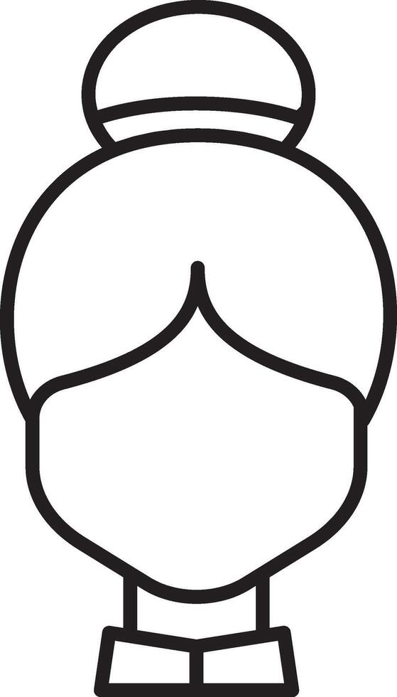 Avatar, Asian Woman icon. Simple thin line, outline of Chinese icons for UI and UX, website or mobile application on white background vector