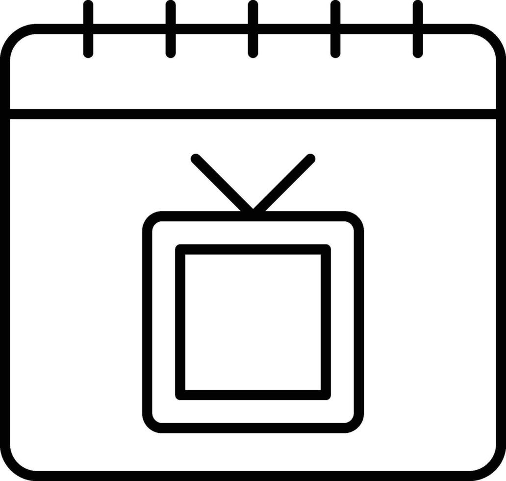 Calendar, tv icon. Simple thin line, outline of calendar icons for ui and ux, website or mobile application on white background vector