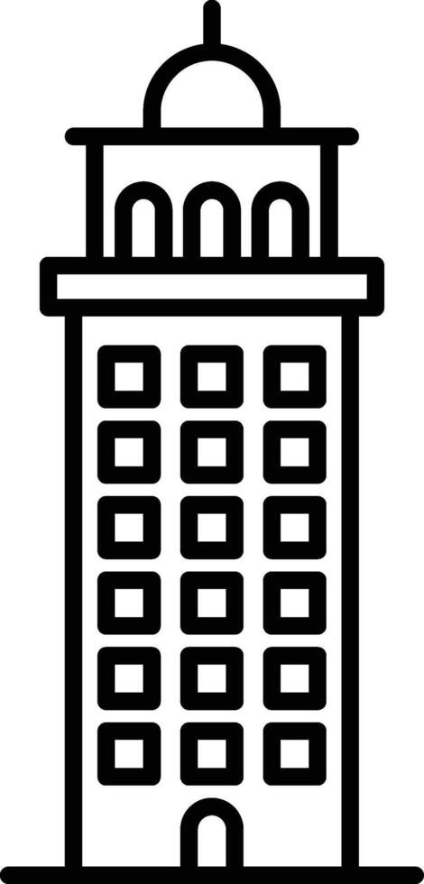 power plant icon. Simple thin line, outline of Buildings icons for UI and UX, website or mobile application on dark blue gradient background on the background of a a light map vector