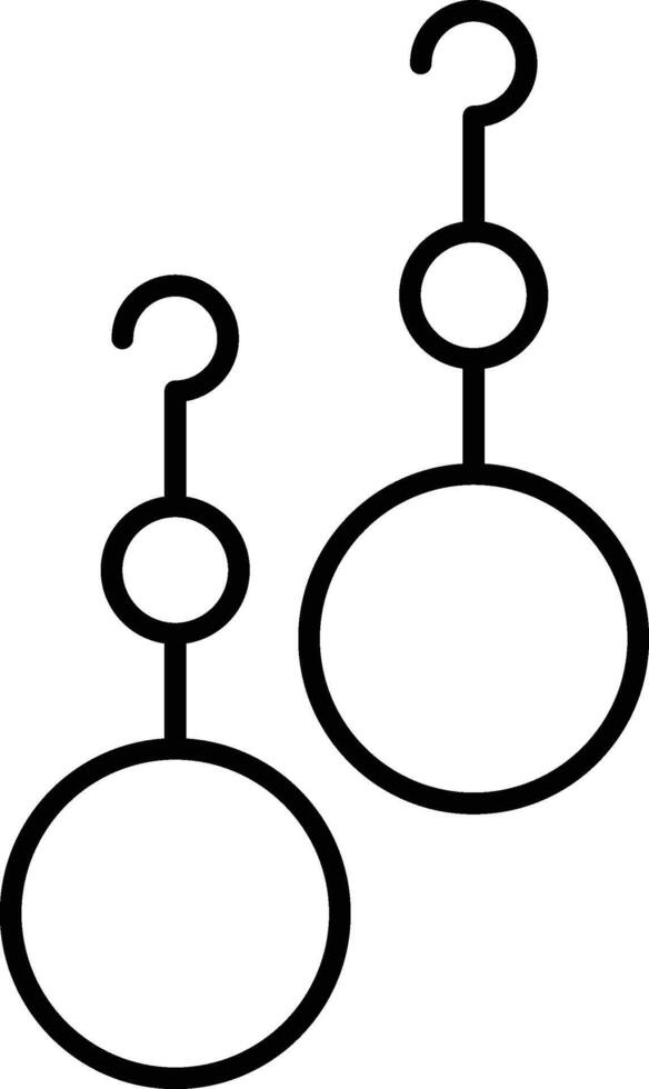 Minimalist thin line earrings icon outlined on light map background for UI and UX design vector