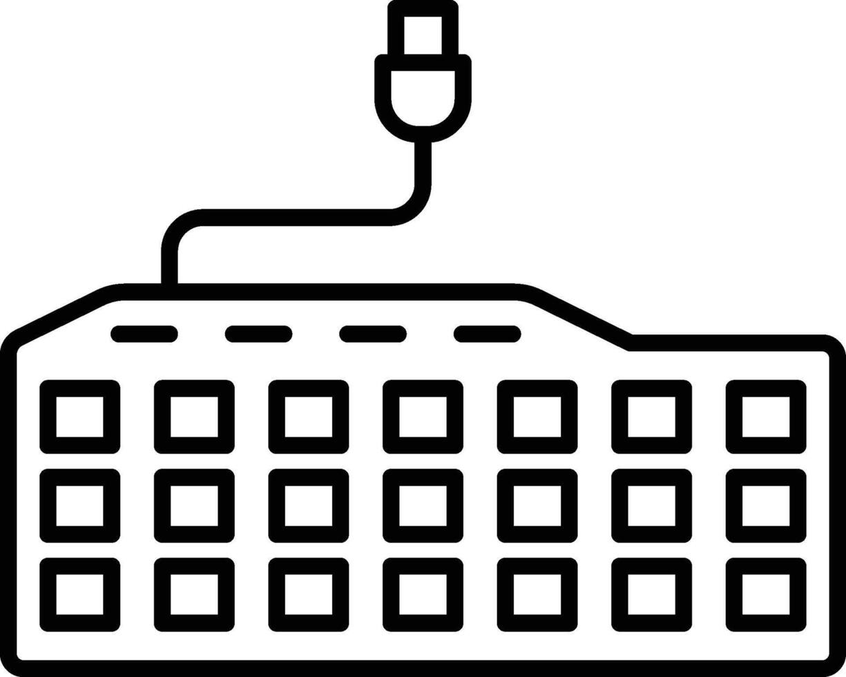 computer, keyboard icon. Simple thin line, outline of esport icons for UI and UX, website or mobile application on white background vector