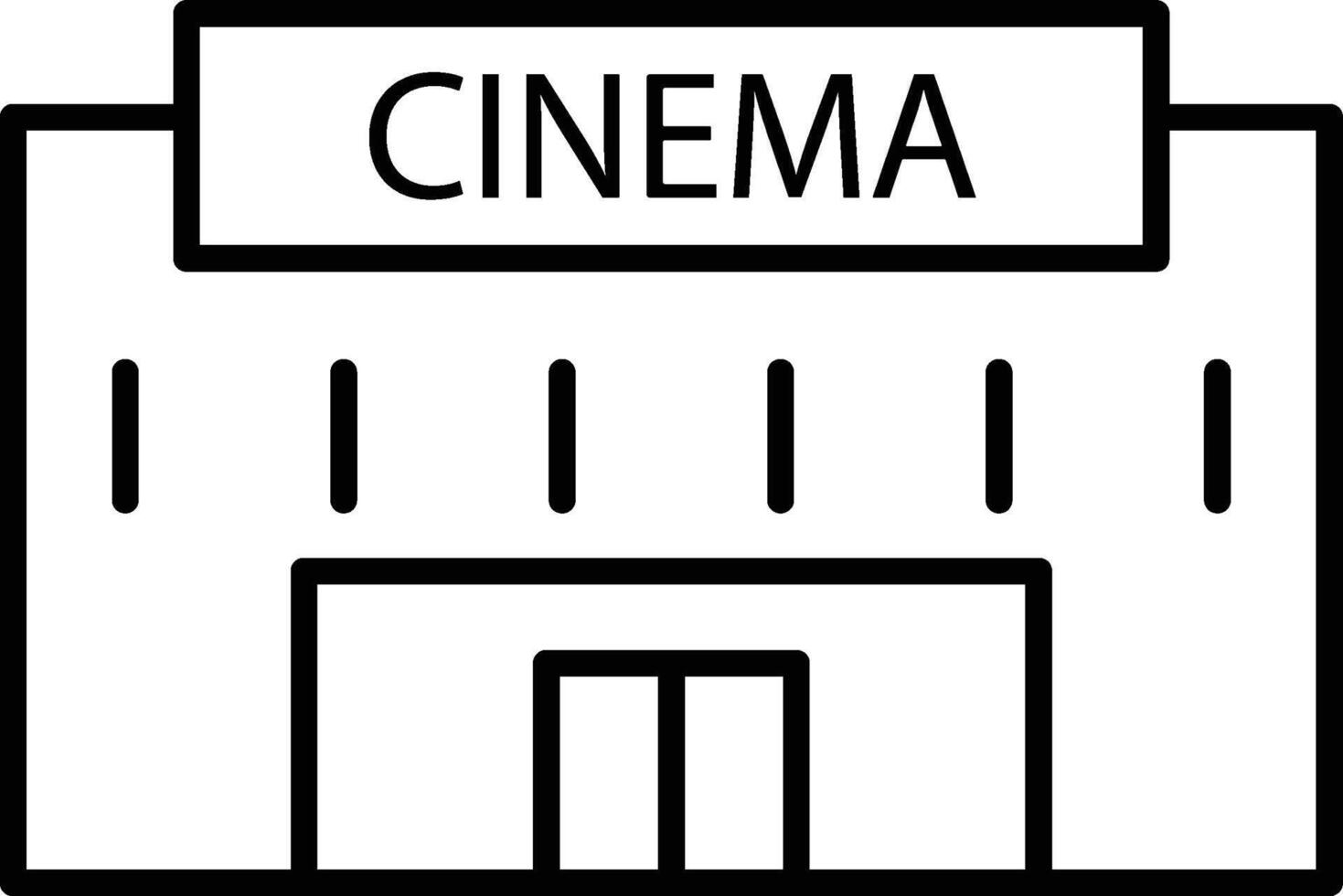 cinema build icon. Simple thin line, outline of movie, cinema, film, screen, flicks icons for UI and UX, website or mobile application on white background vector