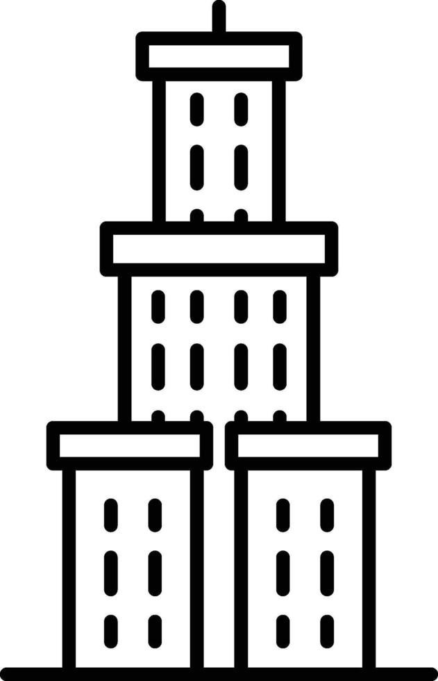 condominium building icon. Simple thin line, outline of Buildings icons for UI and UX, website or mobile application on dark blue gradient background on the background of a light map vector