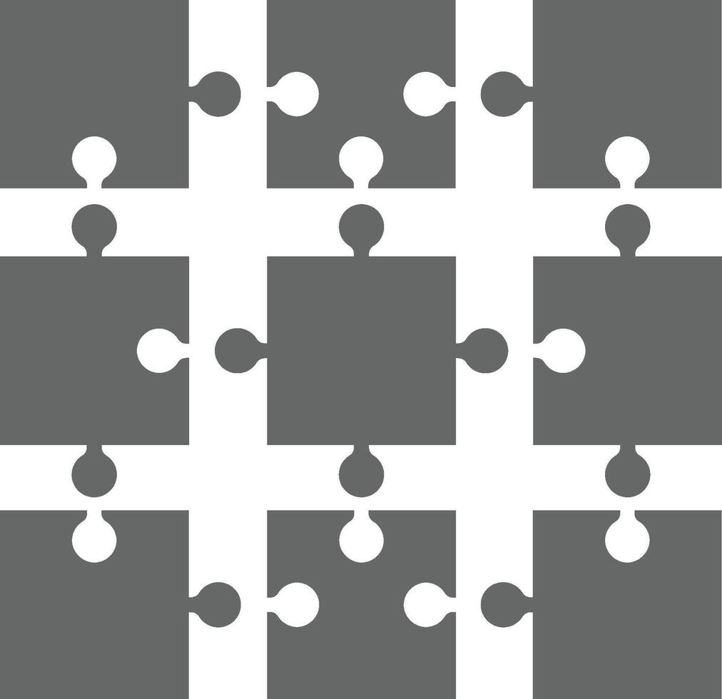 Puzzle icon. Clean interlocking pieces glyph for problem-solving and feature visuals on a white background. vector