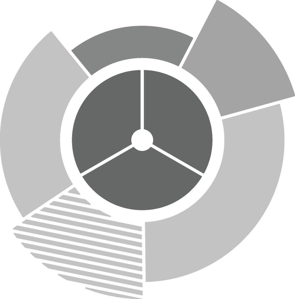 sunburst chart icon. Minimal glyph designed for interface use in web and mobile applications on a white background. vector