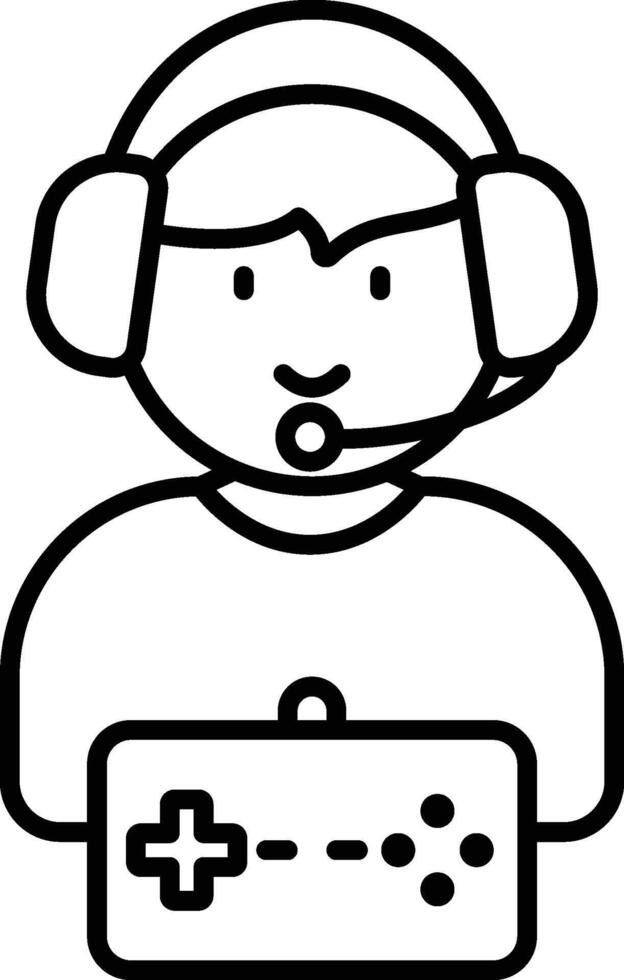 gamer, player, game controller icon. Simple thin line, outline of esport icons for UI and UX, website or mobile application on white background vector