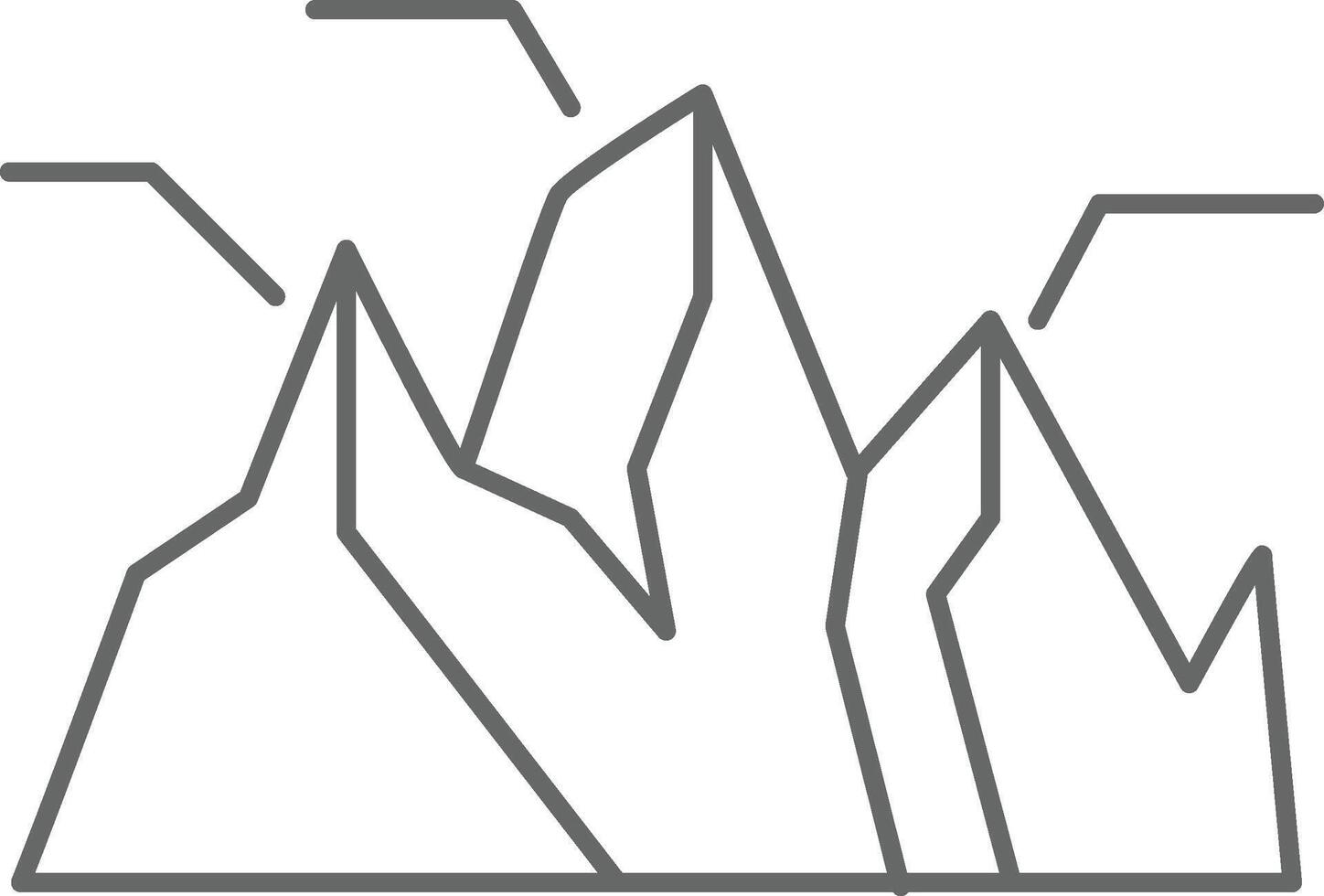 mountain chart icon. Minimal peak glyph for trend and elevation visuals in UI UX on a white background. vector
