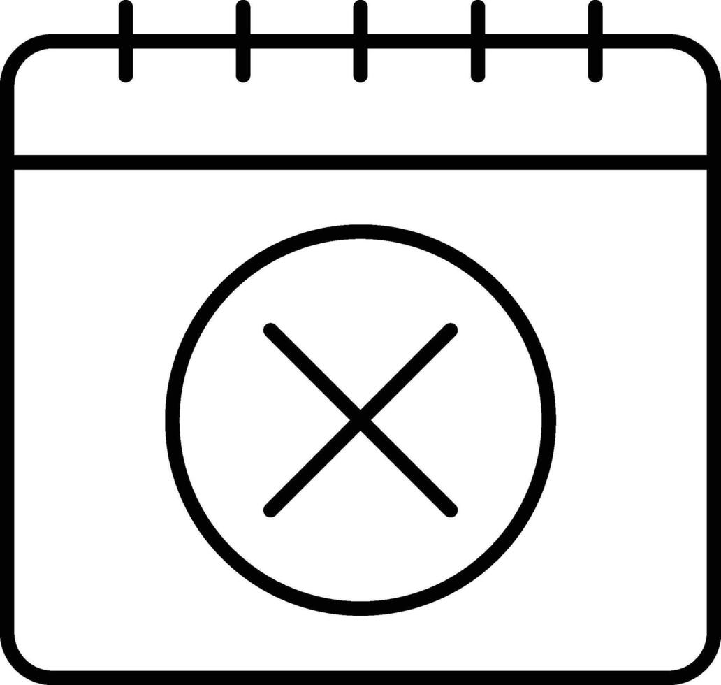 Calendar, delete icon. Simple thin line, outline of calendar icons for ui and ux, website or mobile application on white background vector