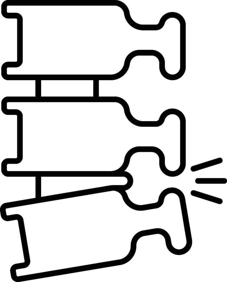 spine, injury icon. Simple thin line, outline of Bone injury icons for UI and UX, website or mobile application on white background vector