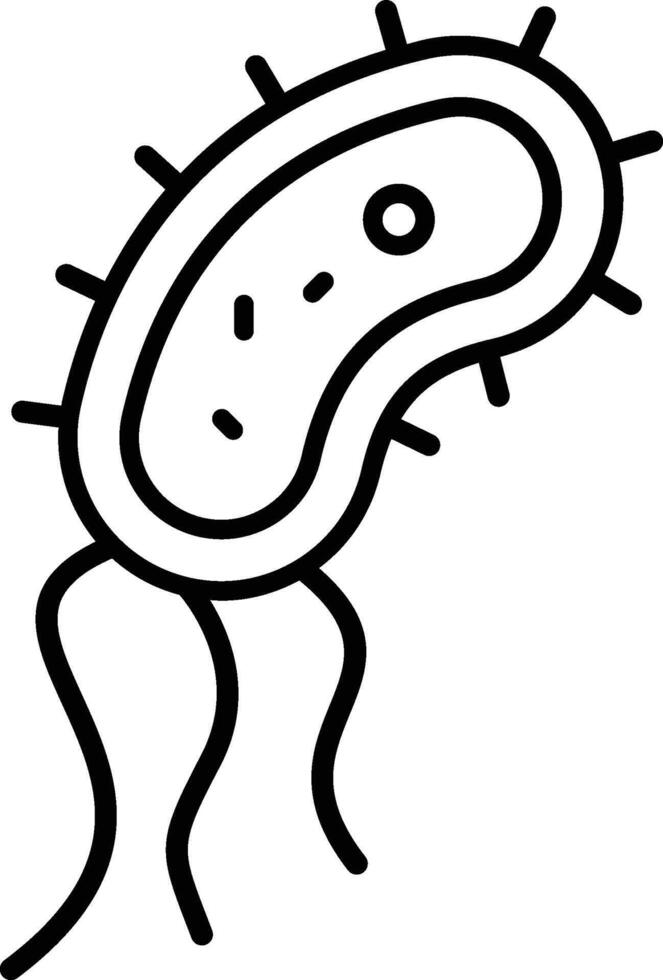bacteria icon. Simple thin line, outline of Biology icons for UI and UX, website or mobile application on white background vector