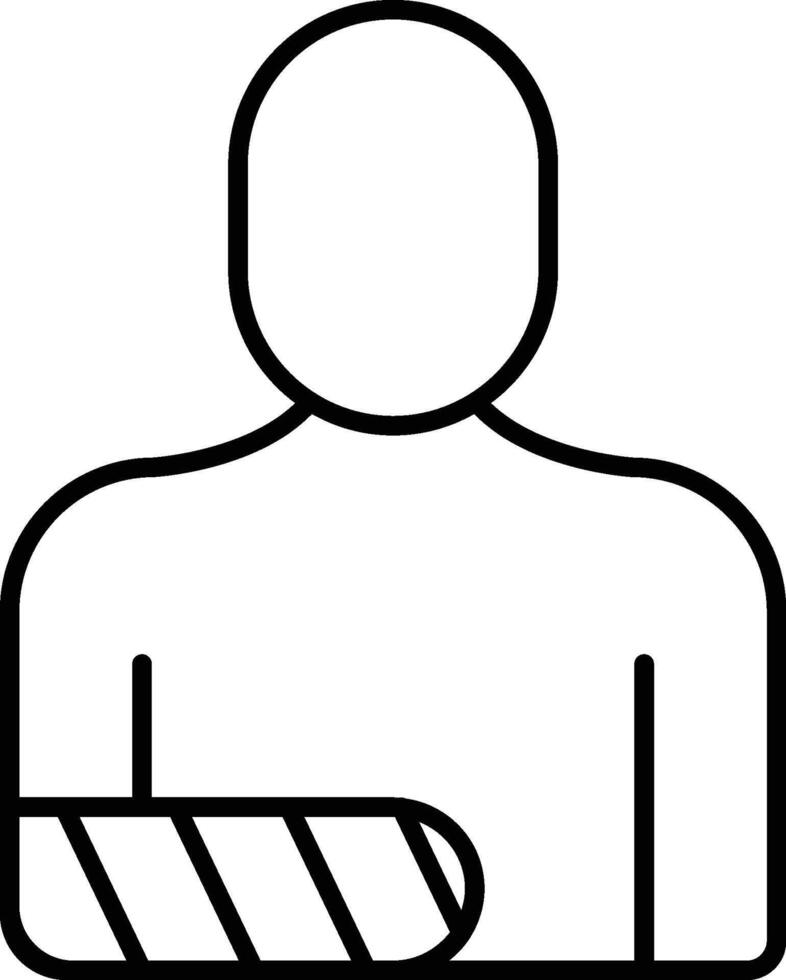 arm gypsum break icon. Simple thin line, outline of Bone injury icons for UI and UX, website or mobile application on white background vector