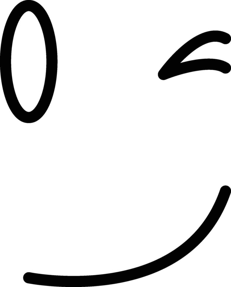 winking, face icon. Simple thin line, outline of Emotion icons for UI and UX, website or mobile application on white background vector
