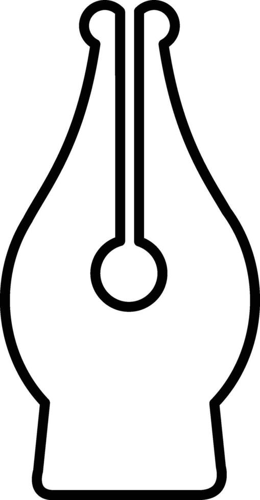 Fountain pen nib outline icon. Simple for UI and UX, website or mobile application on white background vector