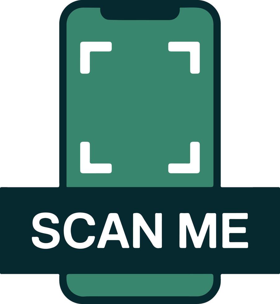 Smartphone scanning interface with qr code and camera frame vector