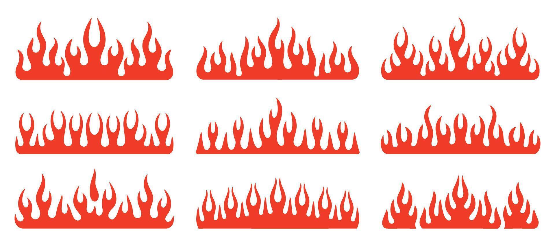 Fiery Flames Collection Illustration Set with Transparent Background for Graphic Design Projects vector
