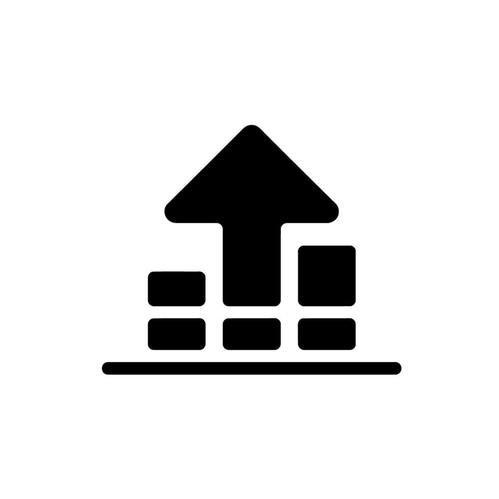 Ascending Growth Chart Icon Represents Progress and Positive Trends in Business and Finance Visualizations vector