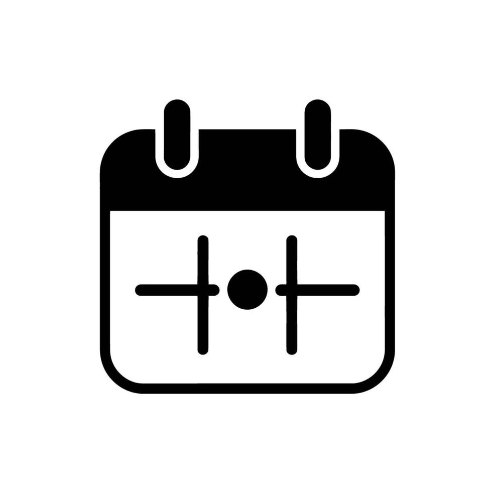 Minimalist Icon of a Calendar with Horizontal Lines Flanking a Circle for Event Planning vector