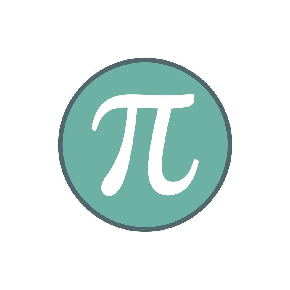Elegant Pi Symbol Artwork in a Circle Representing Mathematical Concepts and Transcendental Numbers vector