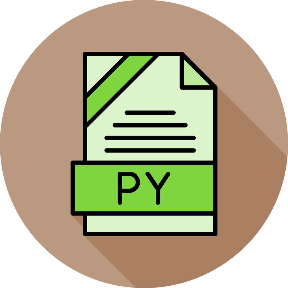 PY Format Minimal Filled Circle Icon vector