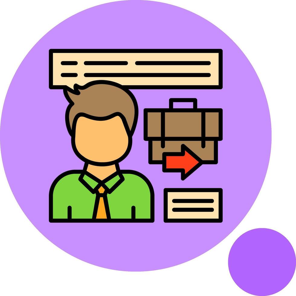 Exit Interview Minimal Filled Circle Icon vector