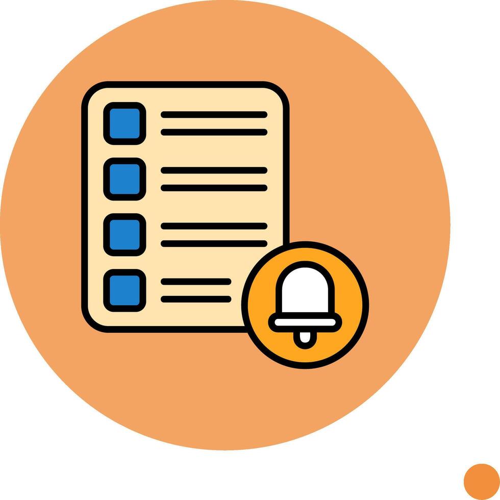Task List Notification Minimal Filled Circle Icon vector