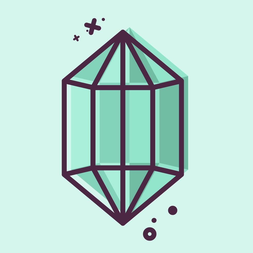 Icon Gem. related to Natural Resources symbol. MBE style. design editable vector