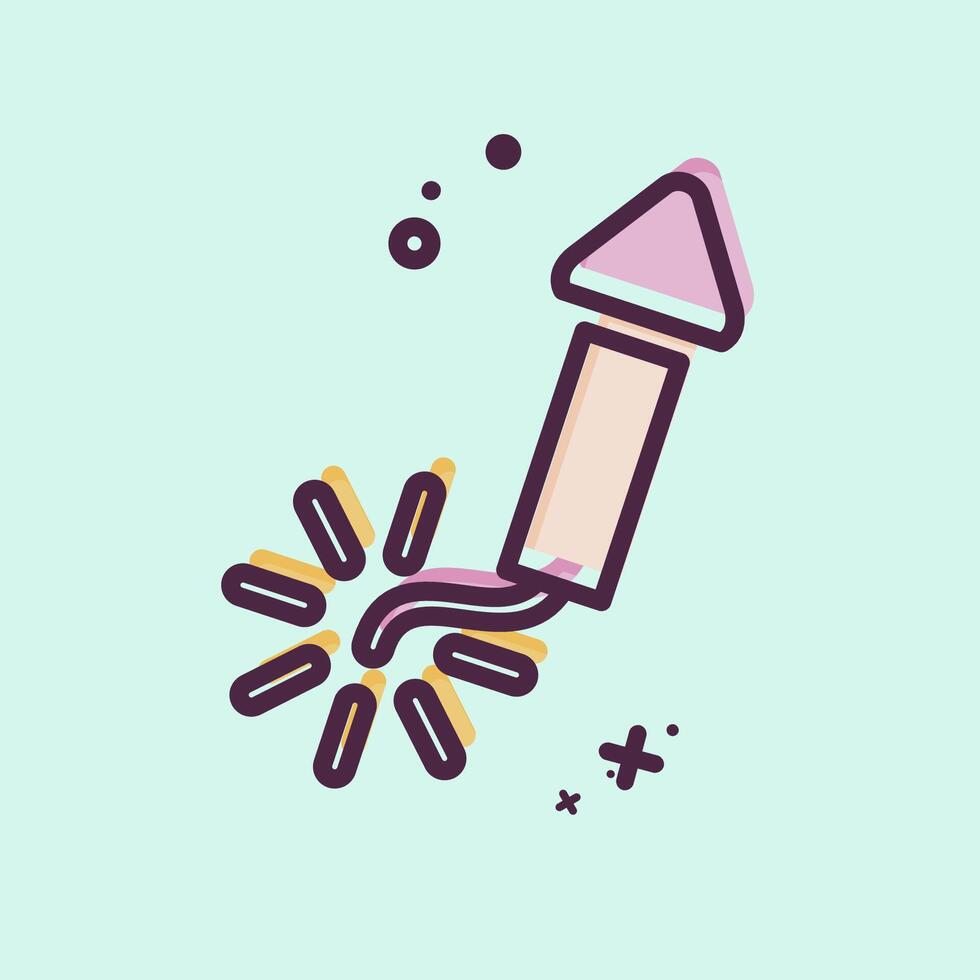 Icon Firecracker. related to New Year symbol. MBE style. design editable vector