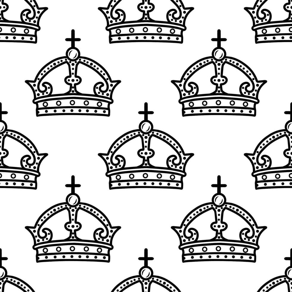 Seamless crown pattern. Texture for fabric, textiles. background vector
