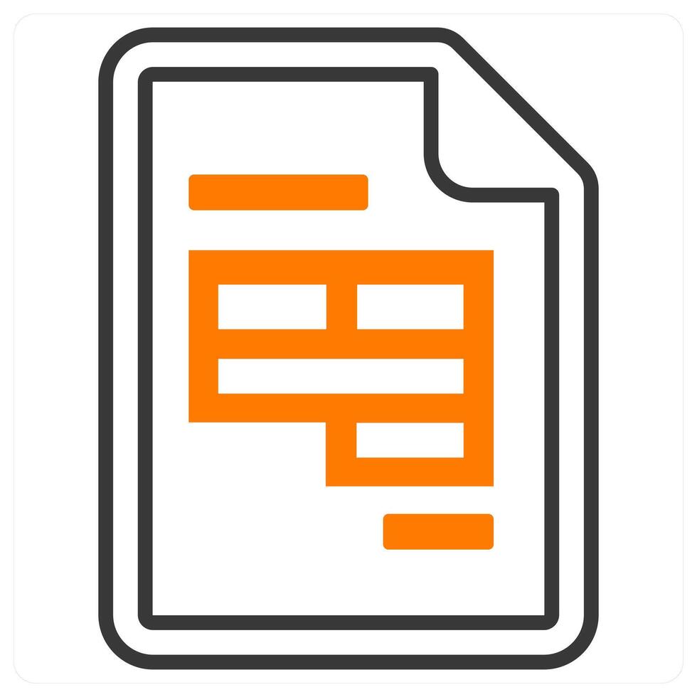 excel and paper icon concept in orange color vector