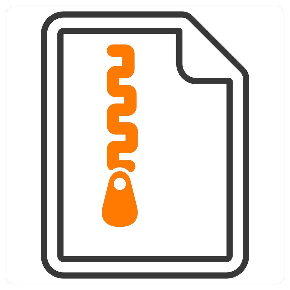 zip file and interface icon concept in orange color vector