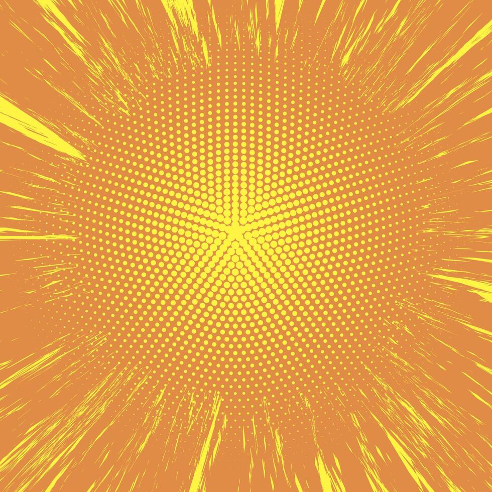 Explode Flash, Cartoon Explosion, Dotted Star Burst Isolated on Yellow Background vector