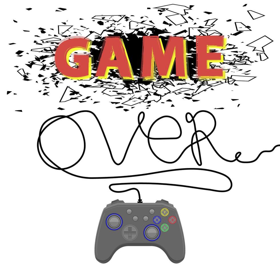 Modern Gamepad. Keypad Icon. Joystick for Gaming. Videogame Controller. Play Grey Console Concept. vector