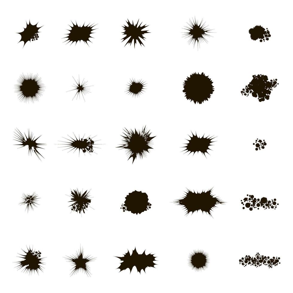 Set of Different Ink Blob Isolated on White Background vector