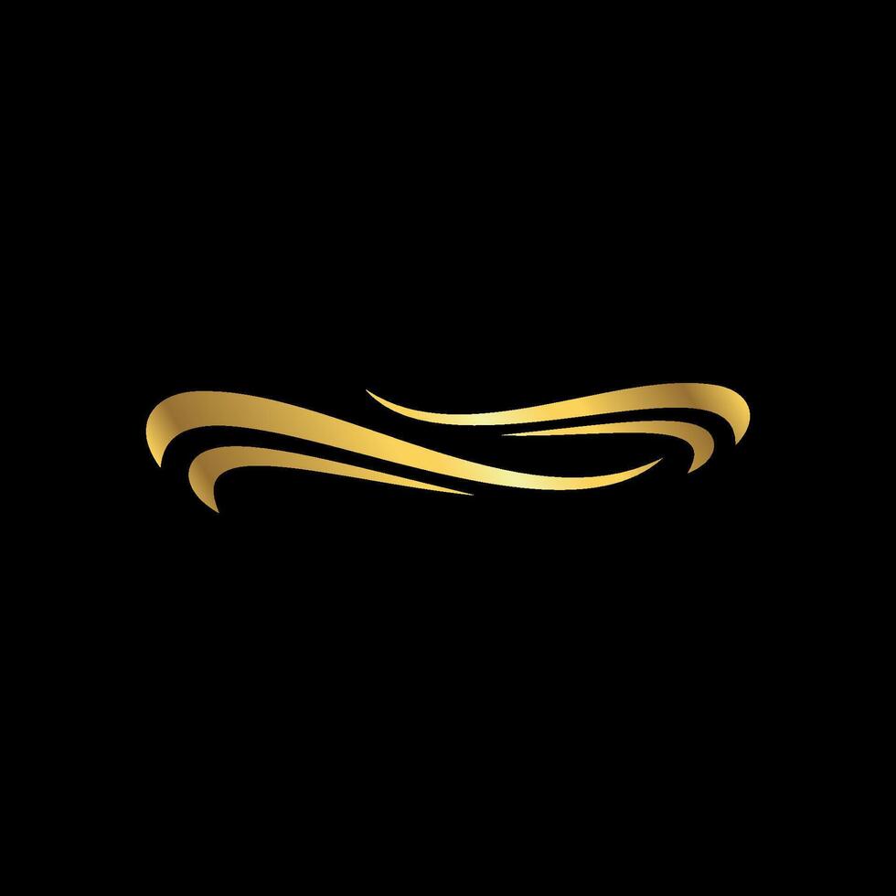 Modern Simple Gold Color Abstract Wave Water Element Template vector
