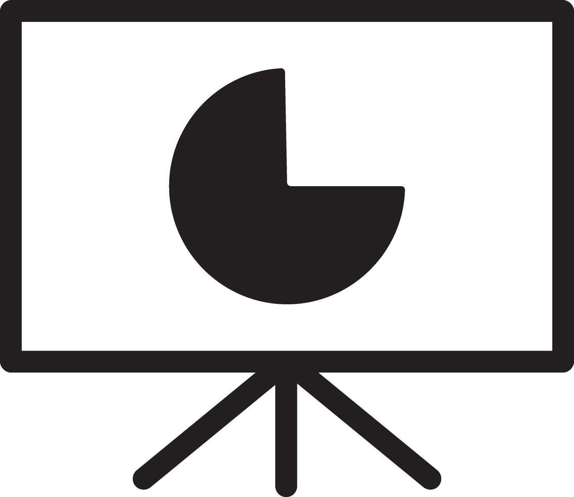 Presentation Icon with Pie Chart for Data Analysis and Business Reports. vector