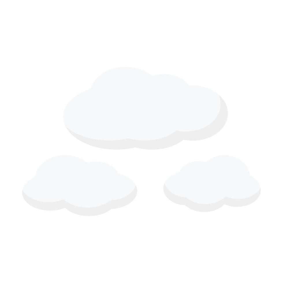 Flat cloud illustration design perfect for weather forecast icon mobile app interface infographic background kids education material web element and digital creative template vector