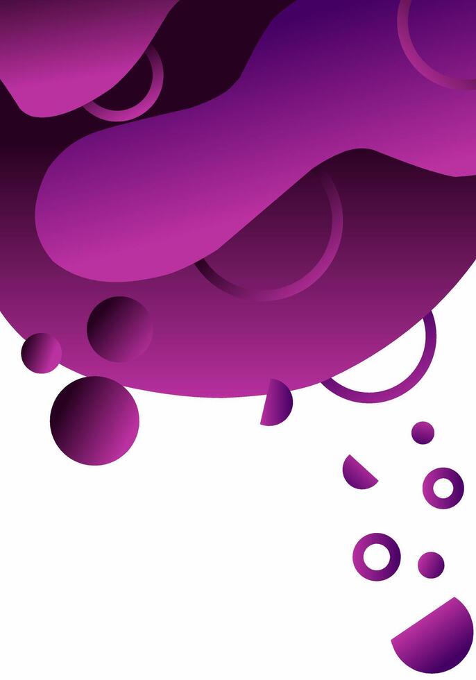 Abstract Purple Gradient Design with Circles and Fluid Shapes vector