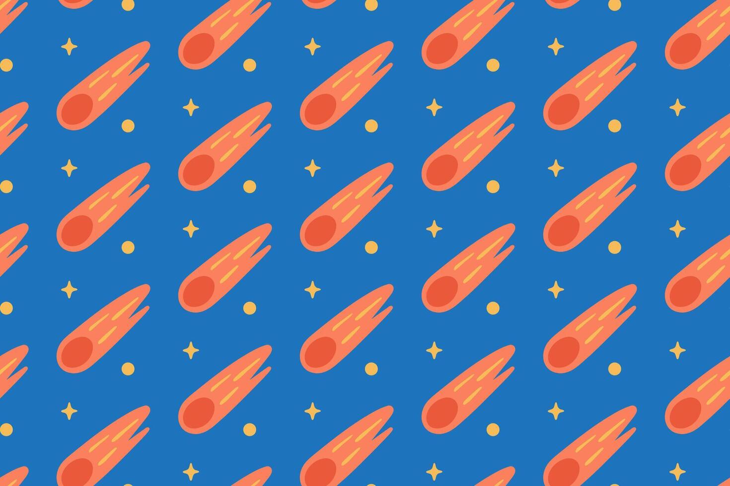 Colorful comets on blue background vector