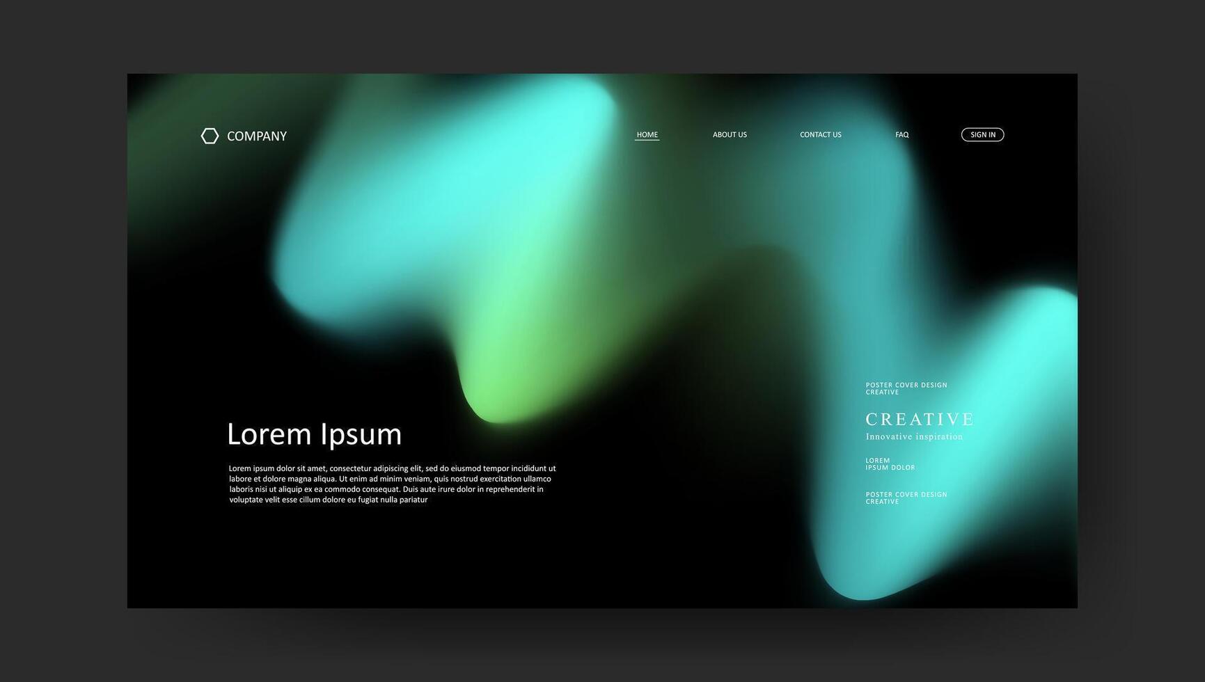 landing page with futuristic gradient wave vector