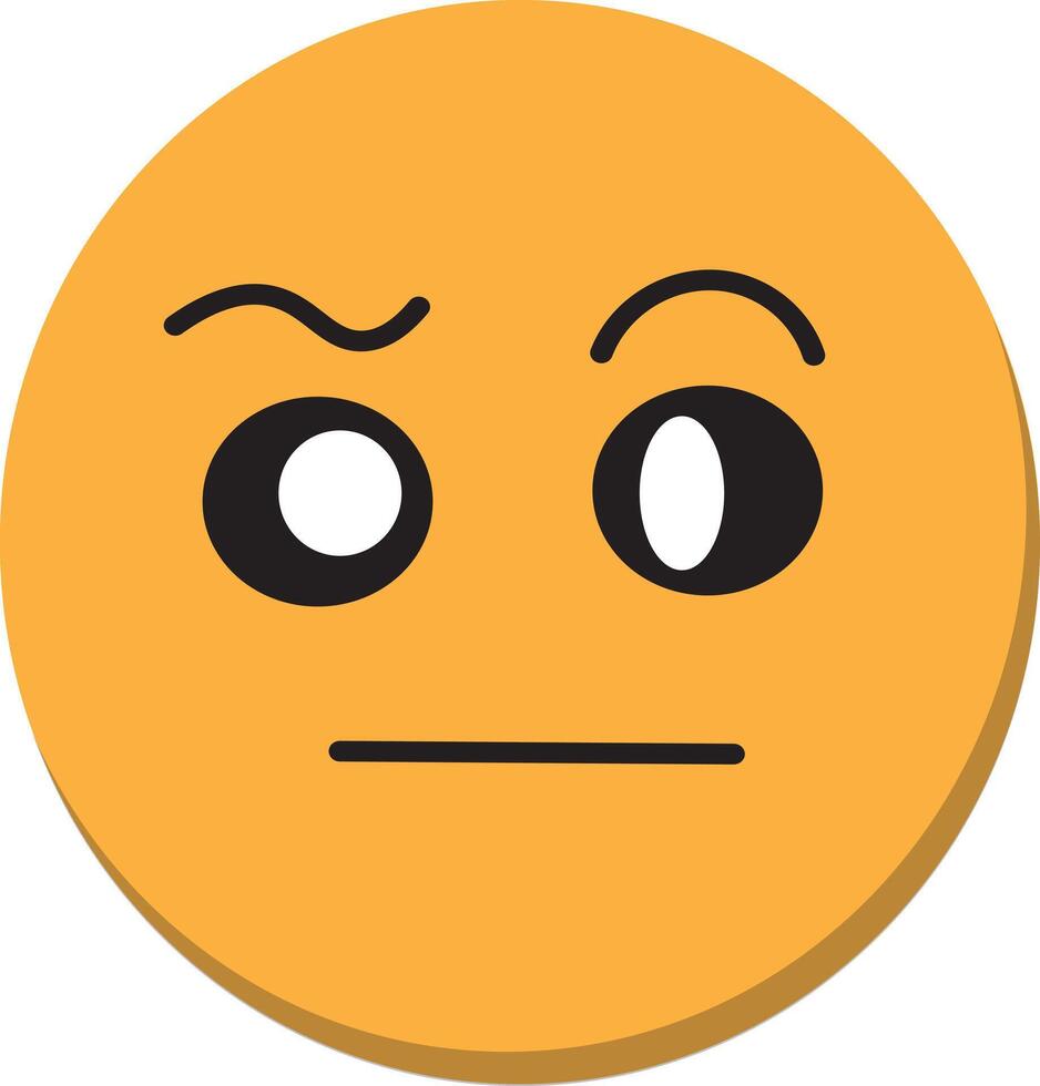 Confused emoji with a perplexed expression vector
