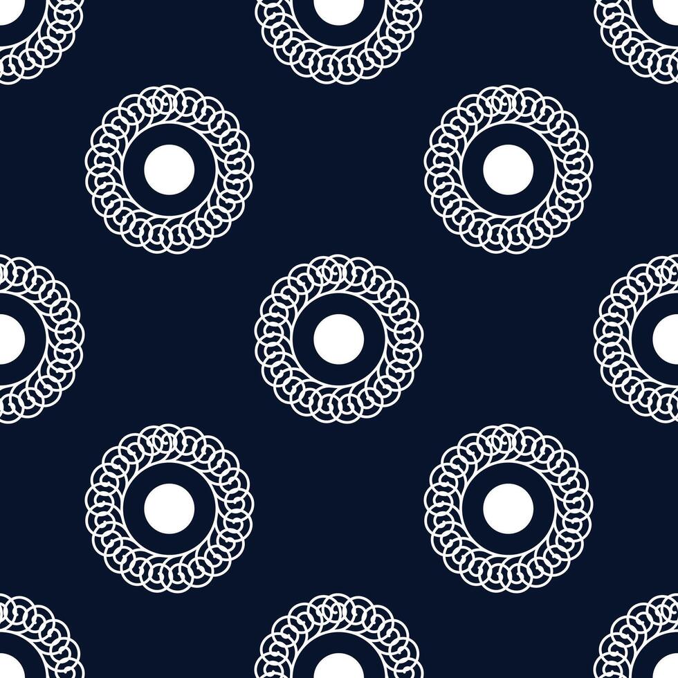 Stylish and intricate pattern features repeating circular designs on a dark background, perfect for various creative applications vector
