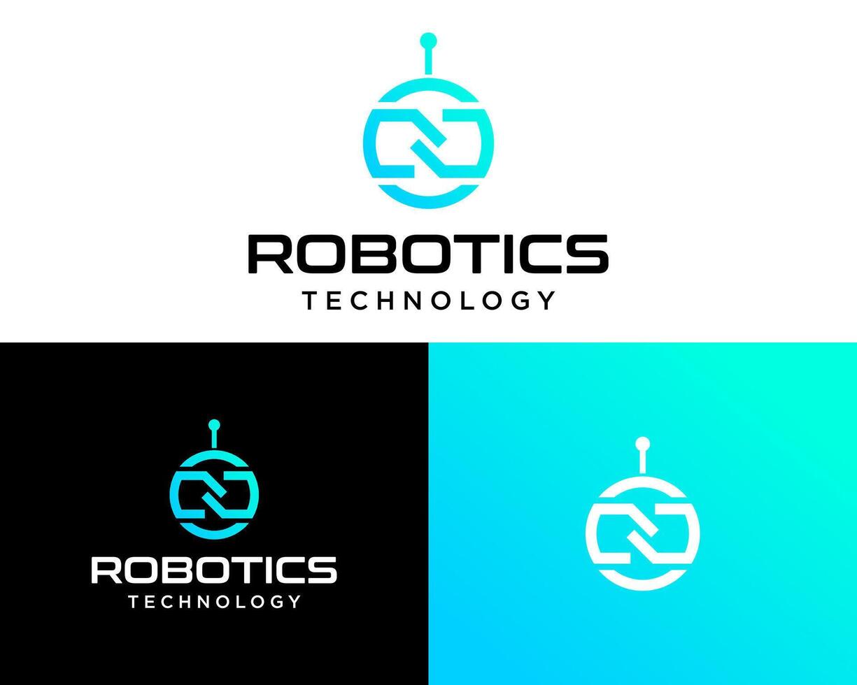 Logo design about a robot with technology. vector