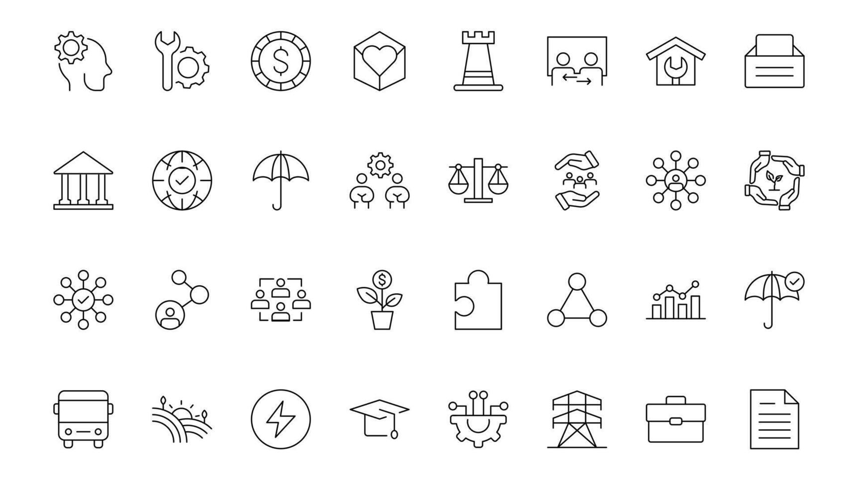 Set of thin line Public Services icons. Minimalist thin linear web icon set. Line icons related to public utilities. Gas, electricity, water, heating. vector