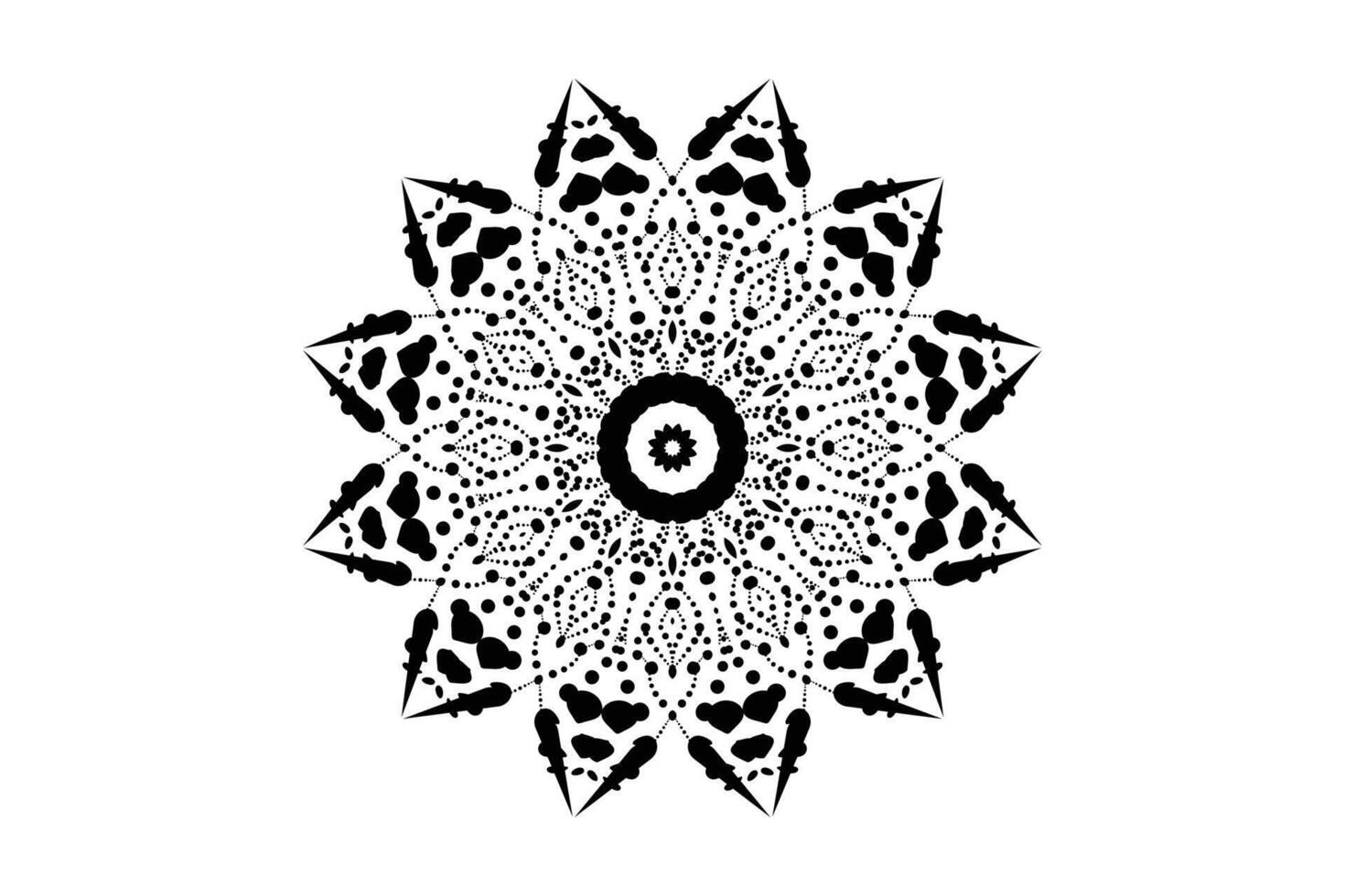 A black and white circular pattern design, highlighting elegant curves and a balanced composition vector