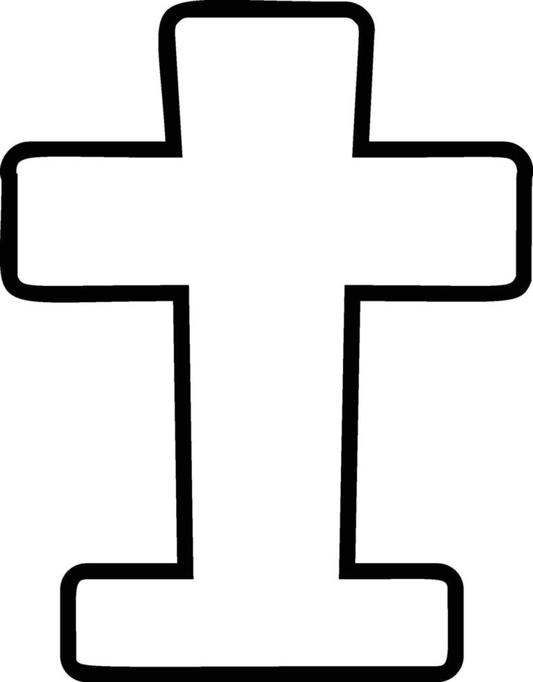 Cross Tombstone icon. Simple outline of halloween for UI and UX, website or mobile application on white background vector