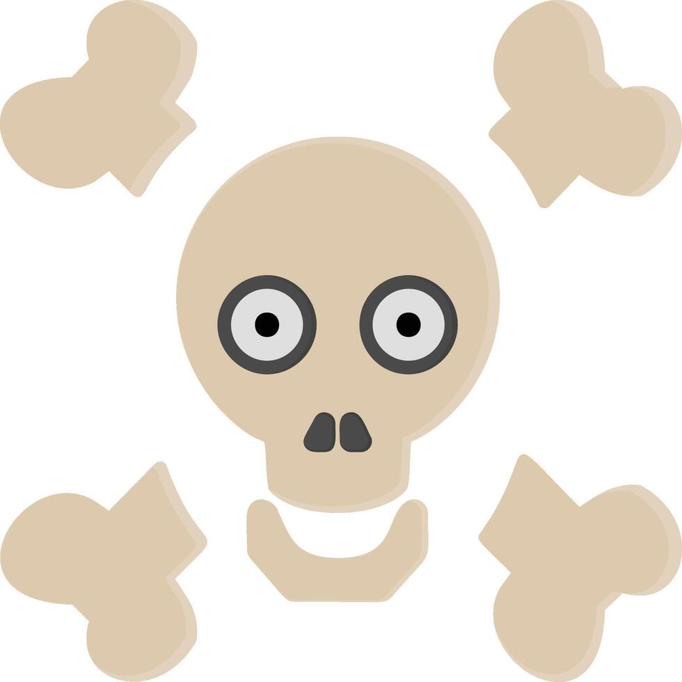 Skeleton, bones, face, color icon. Simple colored of halloween icons for ui and ux, website or mobile application on white background vector