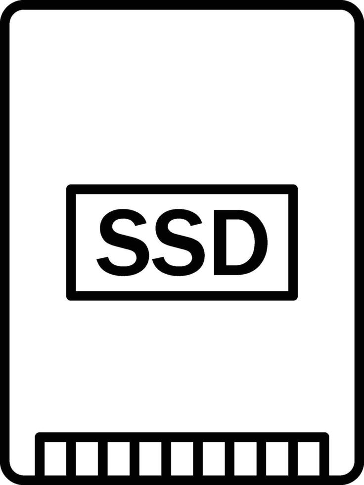 hardware, SSD, disk, hard icon. Simple thin line, outline of hardware icons for UI and UX, website or mobile application on white vector