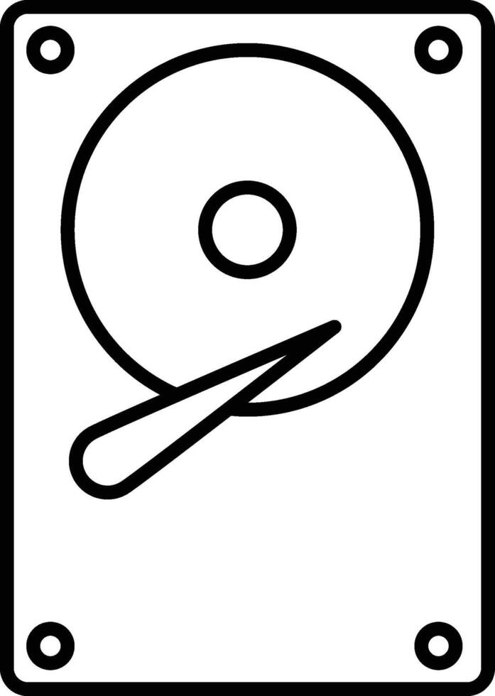 hardware, hard disk icon. Simple thin line, outline of hardware icons for UI and UX, website or mobile application on white background vector